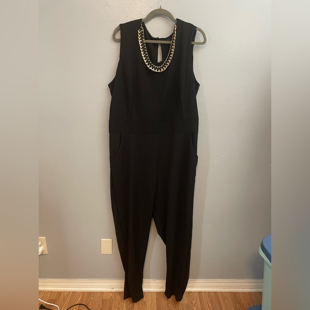 Black Jumpsuit with Chain Detail